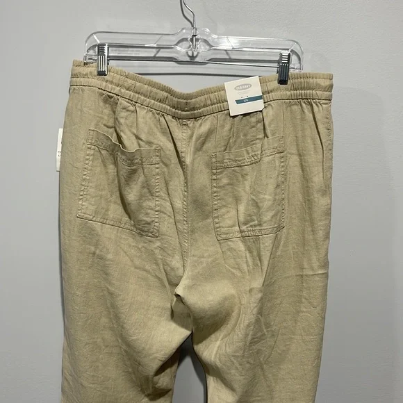 Old Navy women’s size large linen rayon Capri pants beige NEW - Picture 7 of 16
